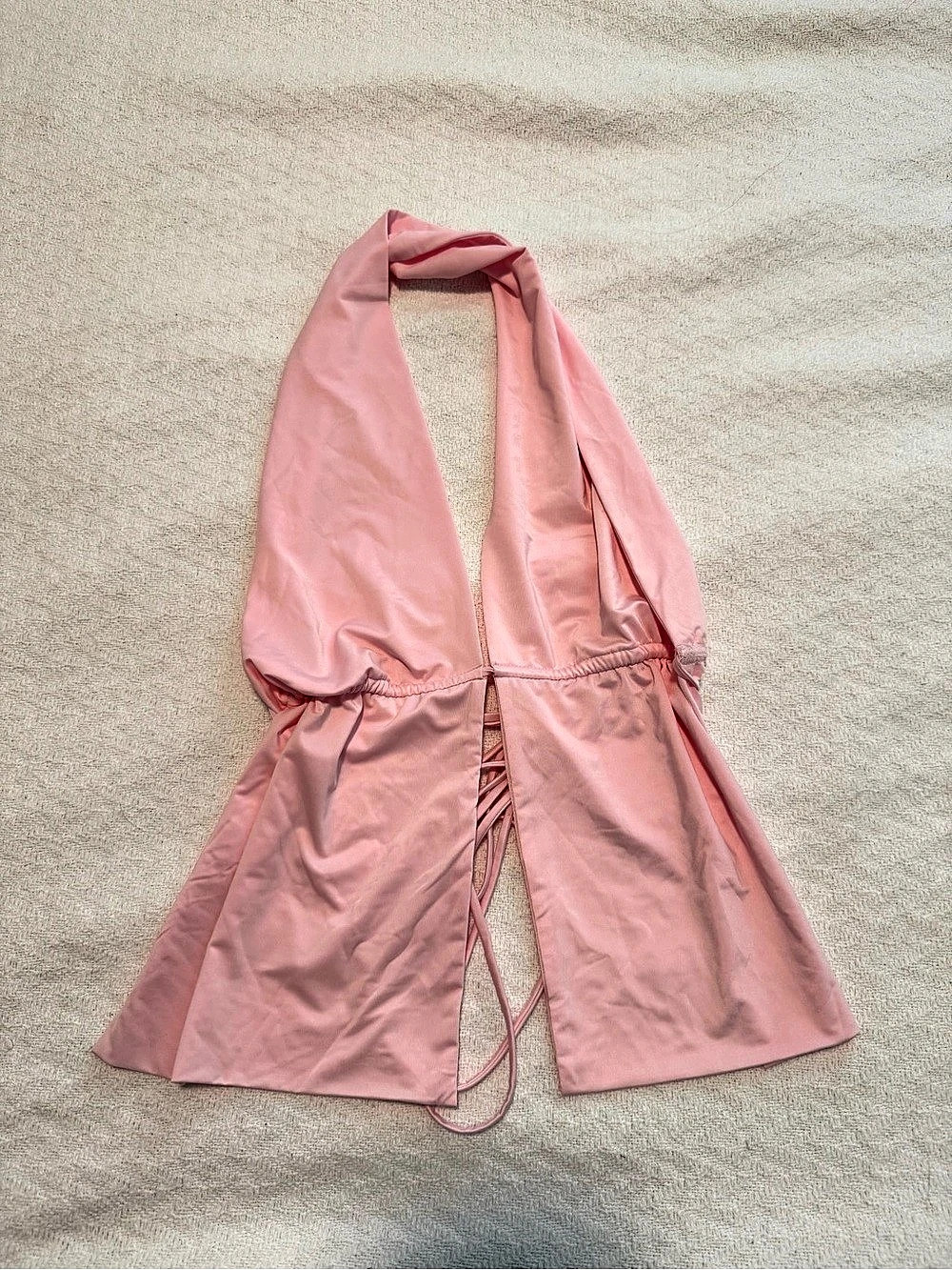 Pink Halter top Open-Back Tie